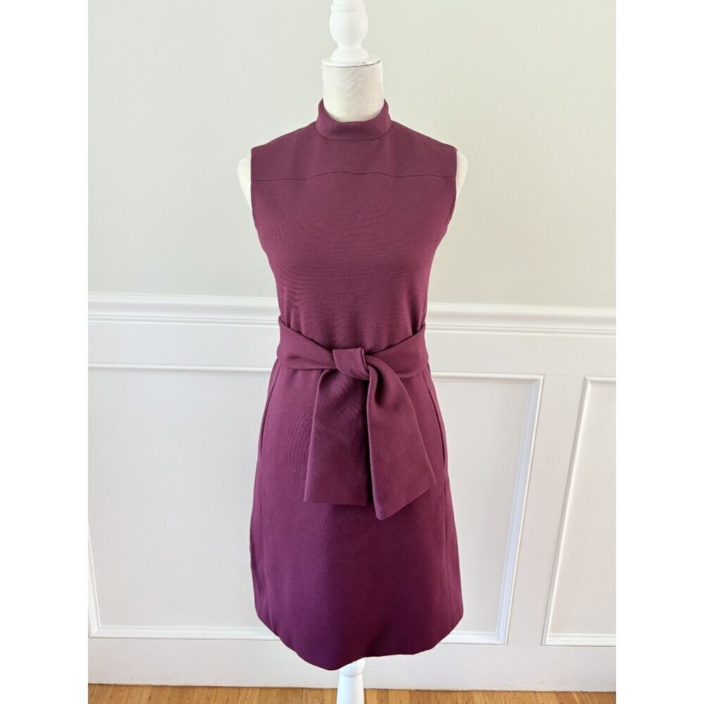 Vintage 1960s George Halley Belted Wool Sheath Dress 4